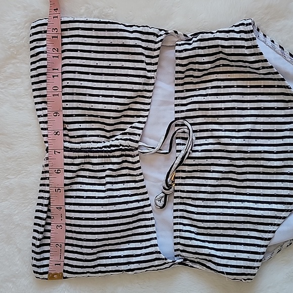 SHEIN Striped Cut-Out Bandeau One Piece Swimsuit NWOT - Picture 4 of 10